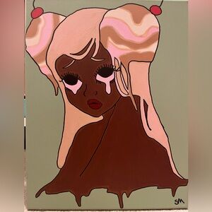 14x18" acrylic painting on canvas
Neapolitan ice cream girl